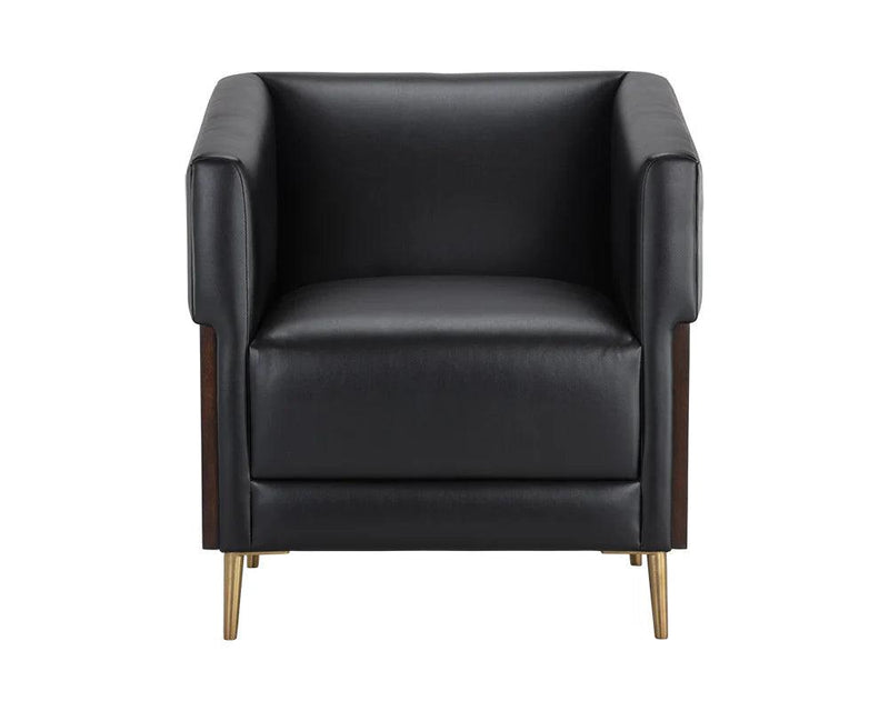 Shylo Lounge Chair Castillo Black With Gold Iron Legs