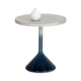 Laszilo End Table Modern Concrete Grey Top Blue Base