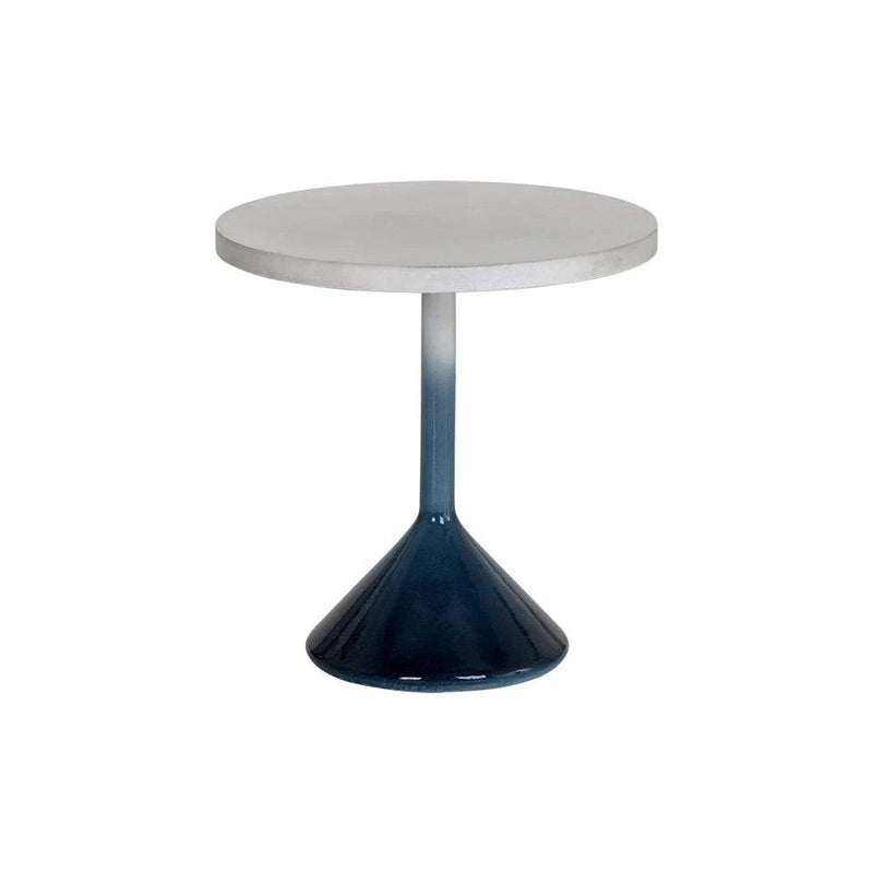 Laszilo End Table Modern Concrete Grey Top Blue Base