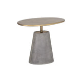 Kadin Concrete Based Steel Oval Side Table