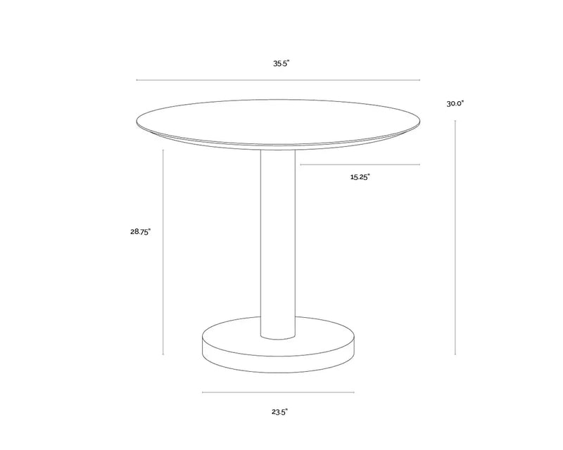 Monaco Wood Toppen Round Dining Table