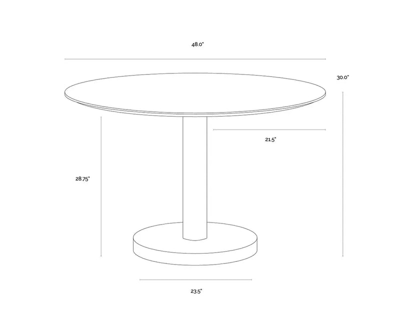 Monaco Wood Toppen Round Dining Table