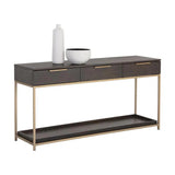 Rebel Wooden Rectangular Console Table With Drawers