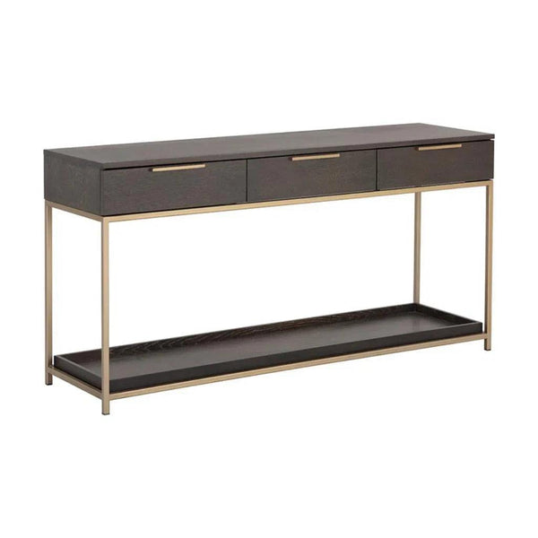 Rebel Wooden Rectangular Console Table With Drawers