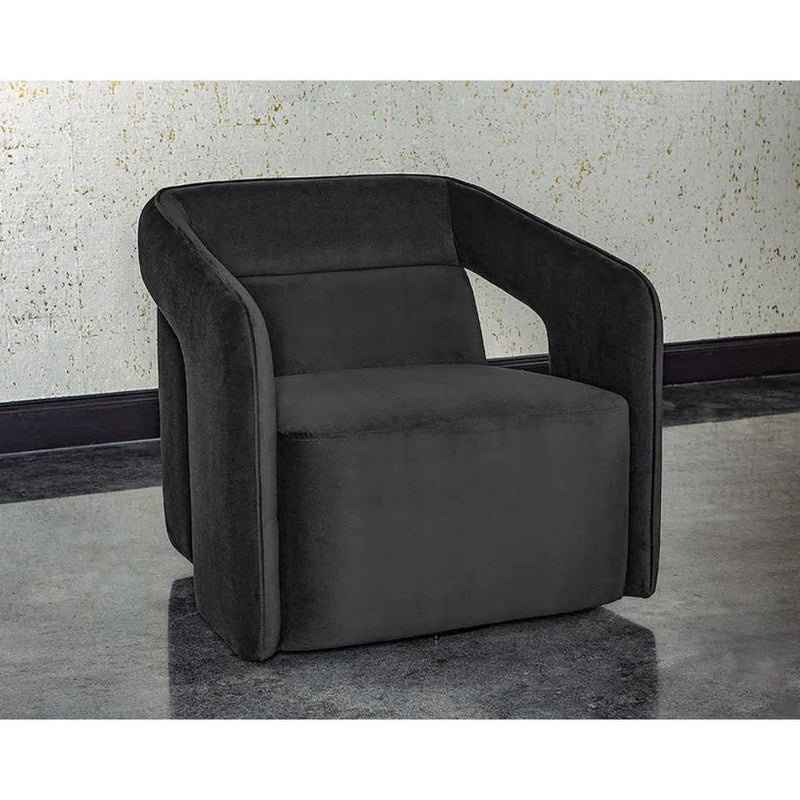 Kendrick Fabric Upholstered Swivel Lounge Chair