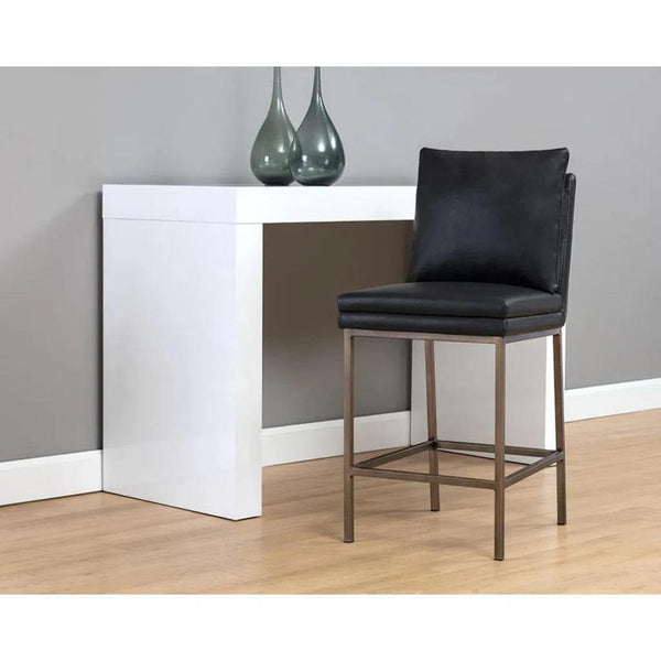 Paige Leather Upholstered Comfortable Counter Stool