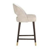 Monae Leather Upholstered Chic Barrel Counter Stool