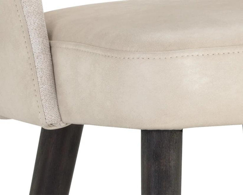 Monae Leather Upholstered Chic Barrel Counter Stool