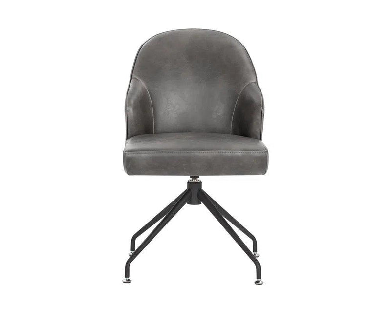 Bretta Leather Upholstered Swivel Armless Dining Chair