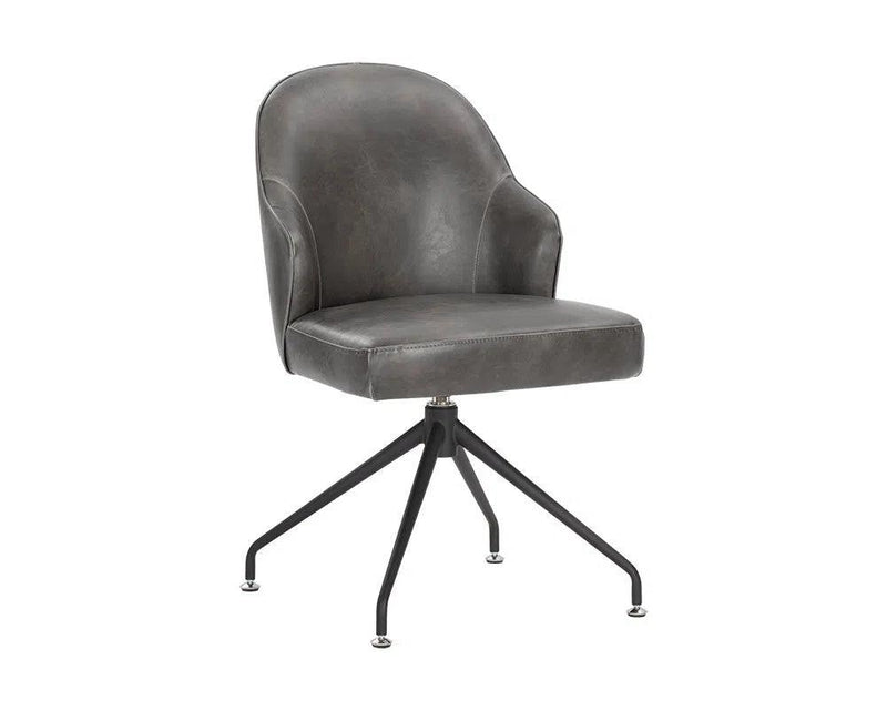 Bretta Leather Upholstered Swivel Armless Dining Chair