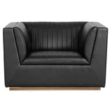 Bradley Armchair Vintage Black Modern Faux Leather Chair