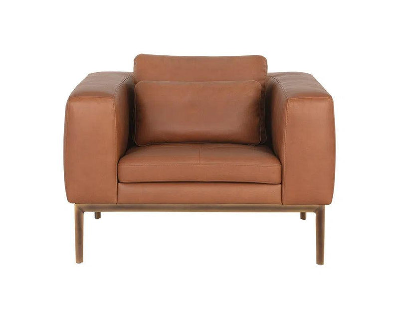 Burr Leather Upholstered Armchair