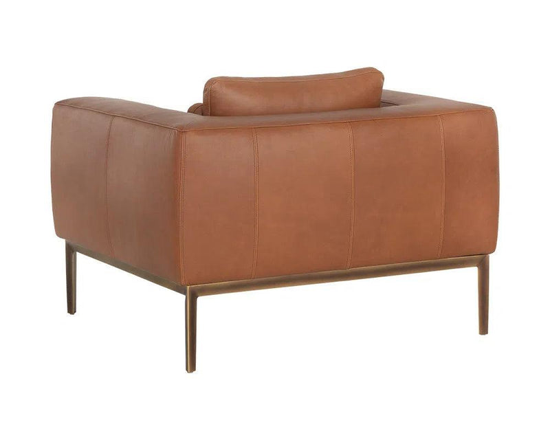 Burr Leather Upholstered Armchair