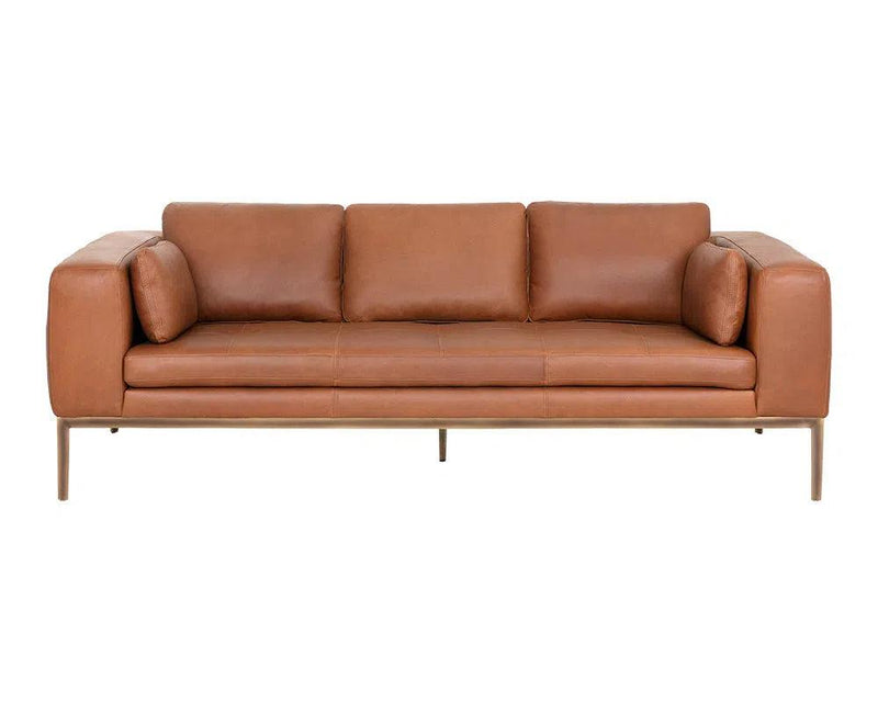 Burr Leather Upholstered Sofa