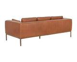 Burr Leather Upholstered Sofa