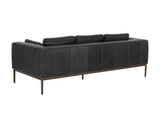 Burr Leather Upholstered Sofa