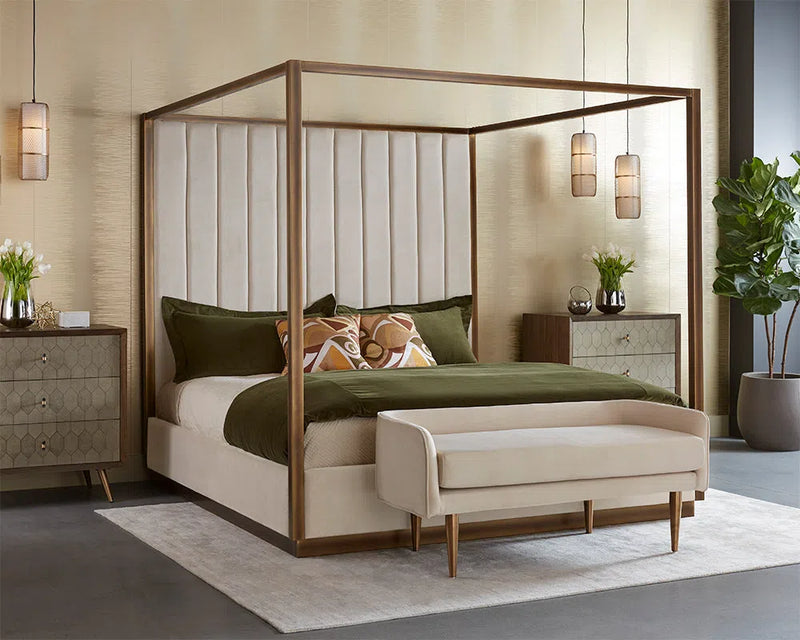 Casette Canopy Bed King Modern Design Stain Resistant