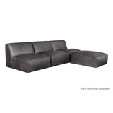 Watson Leather Upholstered Rectangular Modular Ottoman