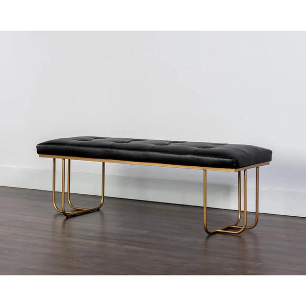 Maverick Leather Upholstered Stylish Backless Bench