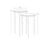 Kyrie Nesting End Tables Set Of 2 With Black Marble Tops