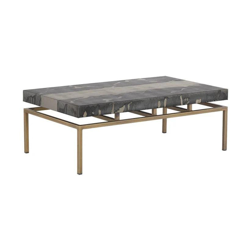 Toreno Coffee Table Antique Brass Iron Patina Finish