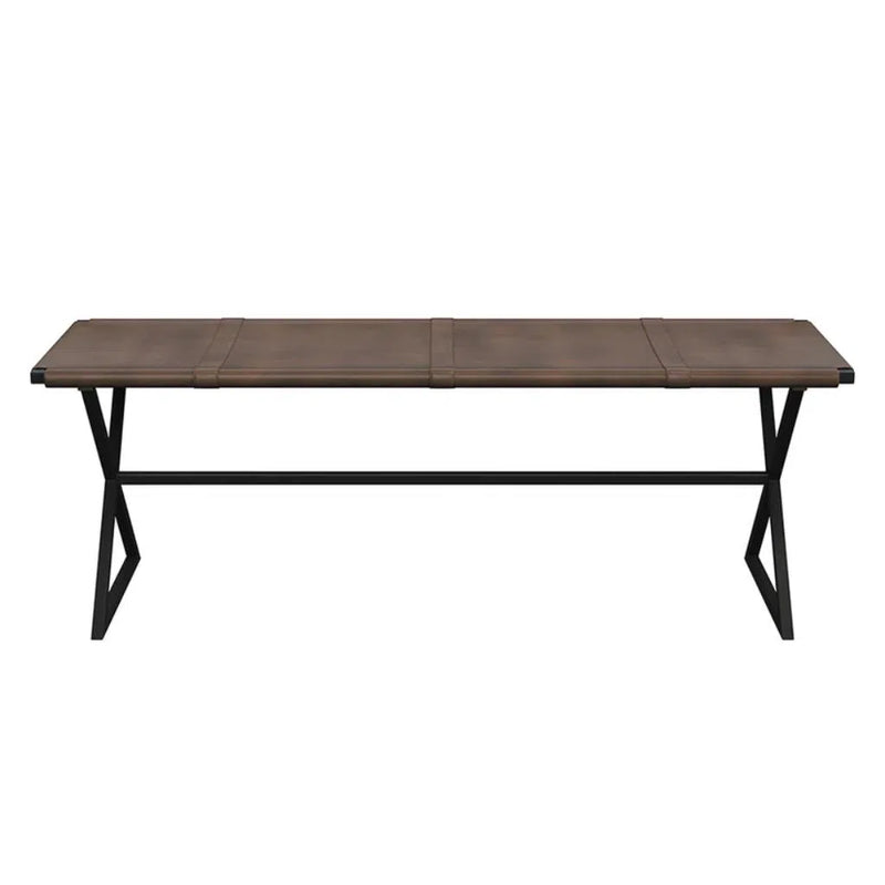 Elon Stylish Leather Upholstered Backless Bench