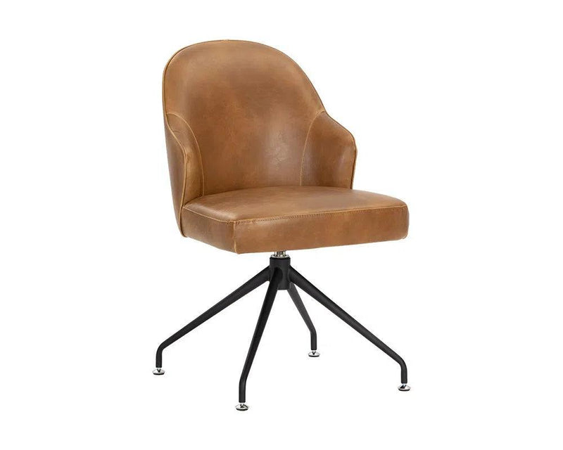 Bretta Leather Upholstered Swivel Armless Dining Chair