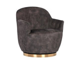 Casey Fabric Upholstered Swivel Lounge Chair