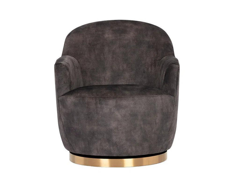 Casey Fabric Upholstered Swivel Lounge Chair