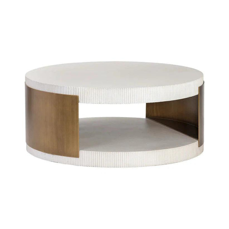 Cavette Coffee Table Concrete Top Brass Frame Modern