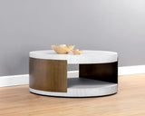 Cavette Coffee Table Concrete Top Brass Frame Modern