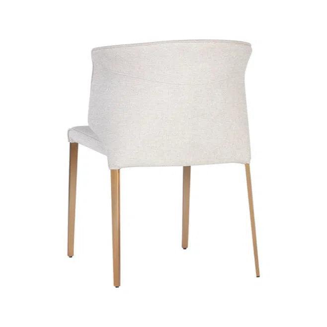 Zayden Dining Chair Belfast Oatmeal With Gold Legs