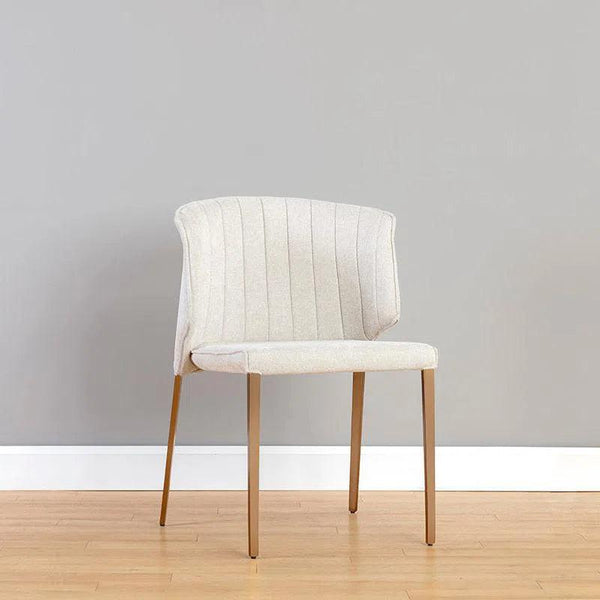 Zayden Dining Chair Belfast Oatmeal With Gold Legs