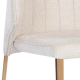 Zayden Dining Chair Belfast Oatmeal With Gold Legs