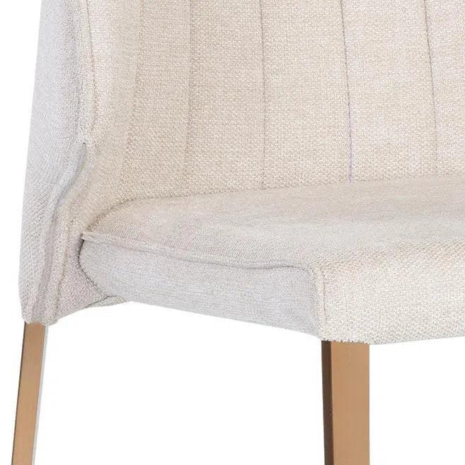 Zayden Dining Chair Belfast Oatmeal With Gold Legs