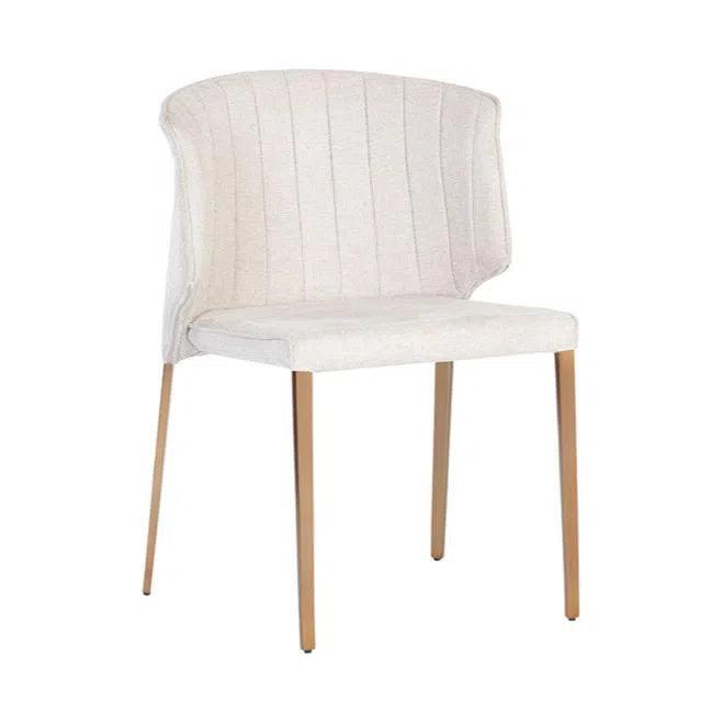 Zayden Dining Chair Belfast Oatmeal With Gold Legs