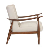 Azella Lounge Chair Manchester Stone Leather Mid-Century