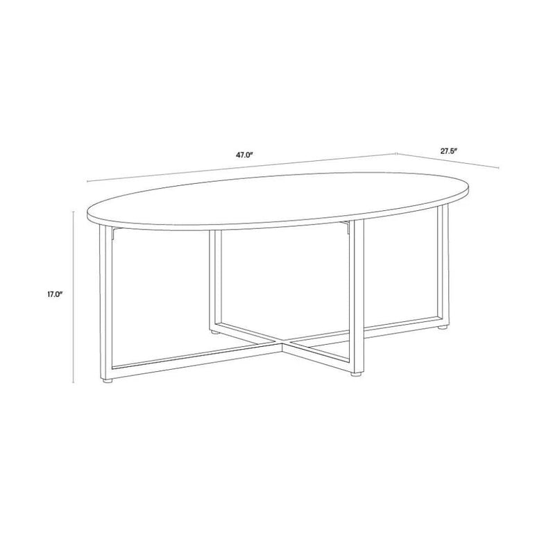 Kiara Steel Framed Marble Coffee Table