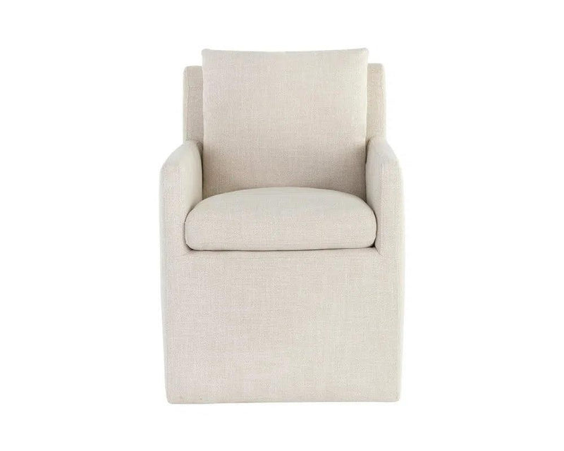 Glenrose Fabric Upholstered Wheeled Dining Chair