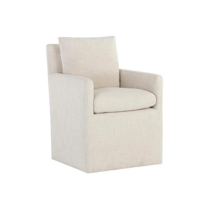 Glenrose Fabric Upholstered Wheeled Dining Chair