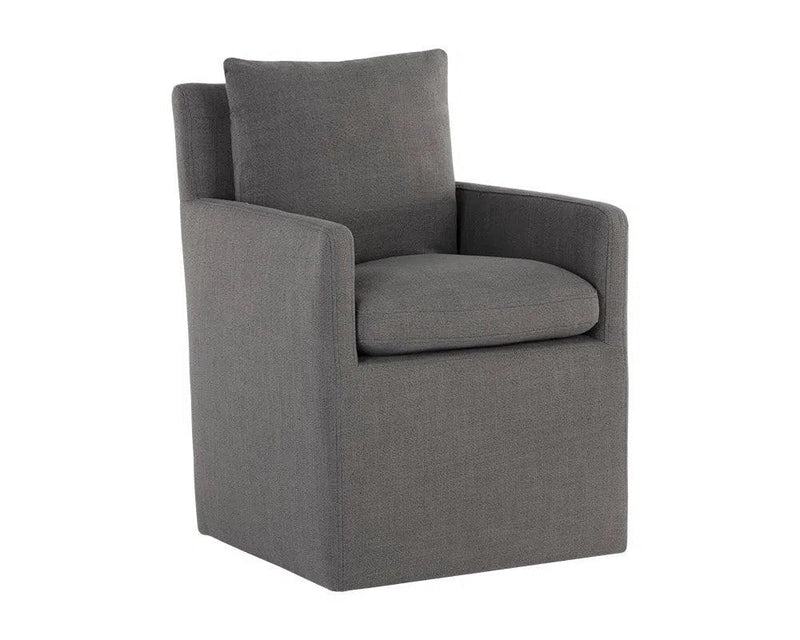 Glenrose Fabric Upholstered Wheeled Dining Chair