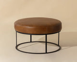 Elgin Leather Upholstered Modern Round Ottoman