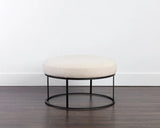 Elgin Leather Upholstered Modern Round Ottoman