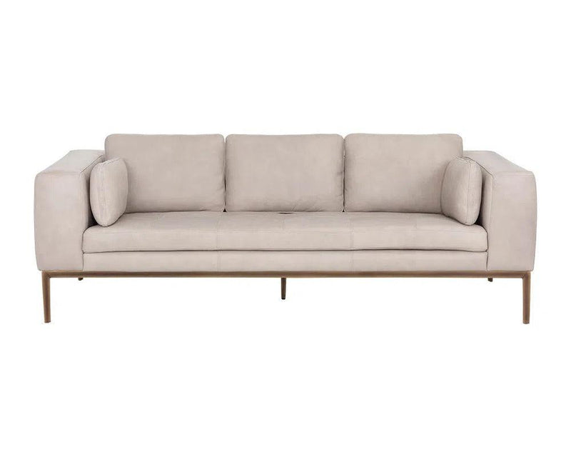 Burr Leather Upholstered Sofa