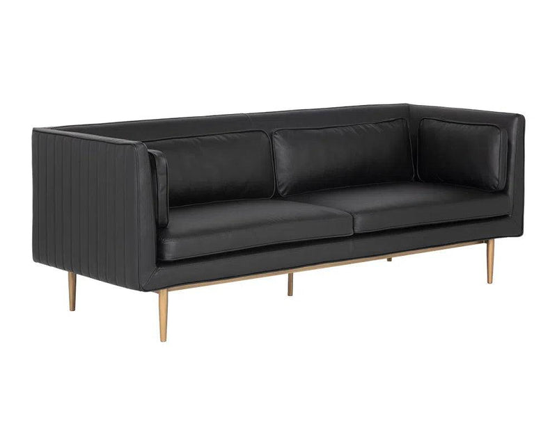 Batavia Leather Upholstered Bold Sofa