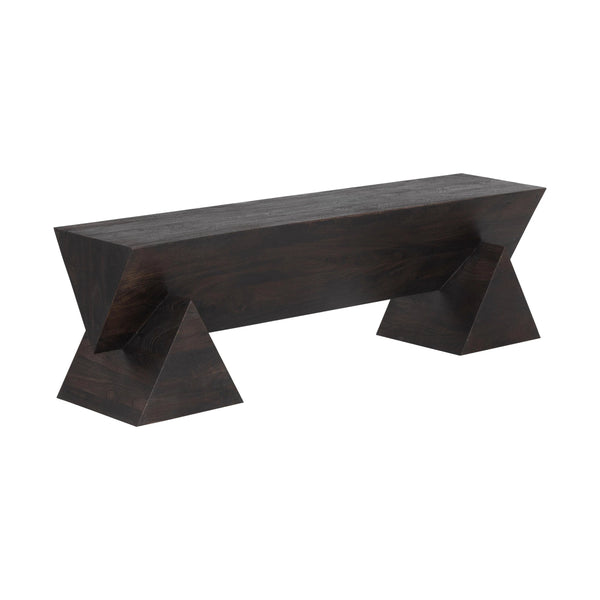 Gregor Unique Angular Framed Wooden Backless Bench