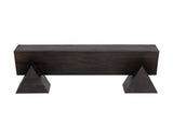 Gregor Unique Angular Framed Wooden Backless Bench