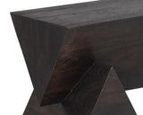 Gregor Unique Angular Framed Wooden Backless Bench