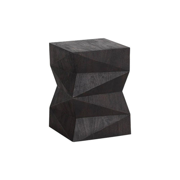 Zepher End Table In Dark Brown Solid Acacia Wood