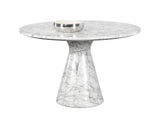 Shelburne Dining Table Marble Look White 47" Outdoor